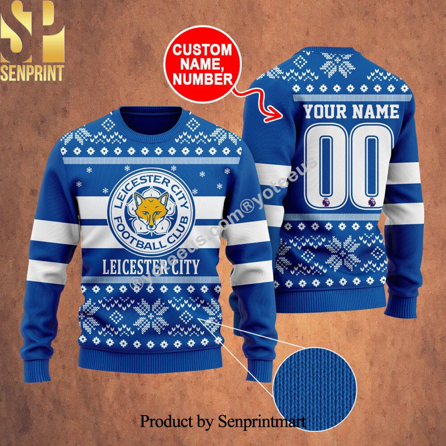 Leicester City Ugly Christmas Wool Knitted Sweater