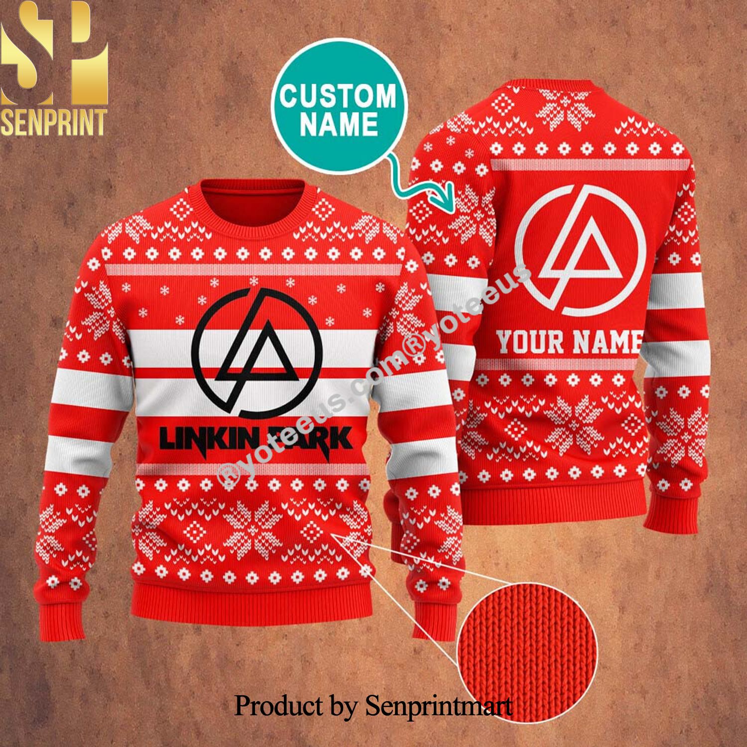 Linkin Park Rock Band Ugly Christmas Holiday Sweater