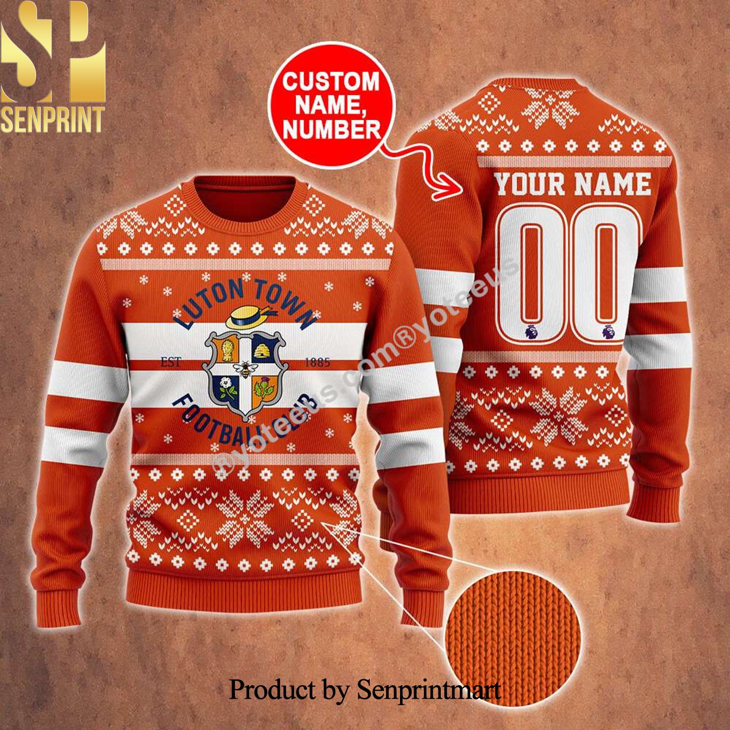 Luton Town Ugly Christmas Wool Knitted Sweater