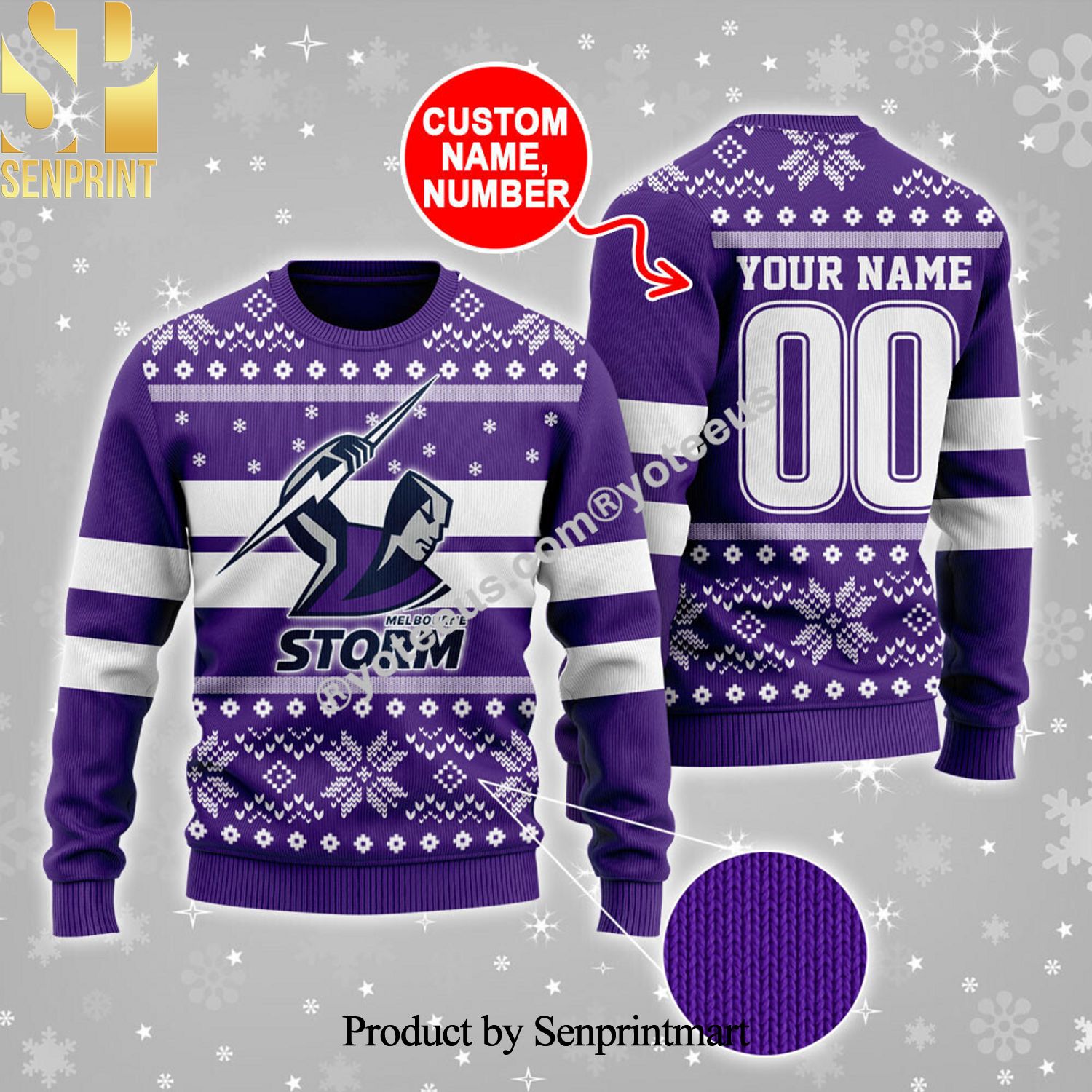 Melbourne Storm Ugly Xmas Wool Knitted Sweater