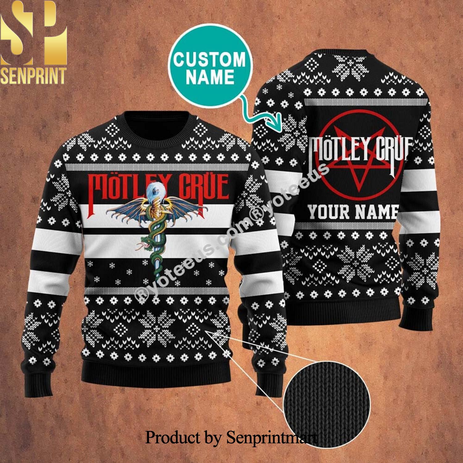 Motley Crüe Ugly Christmas Holiday Sweater