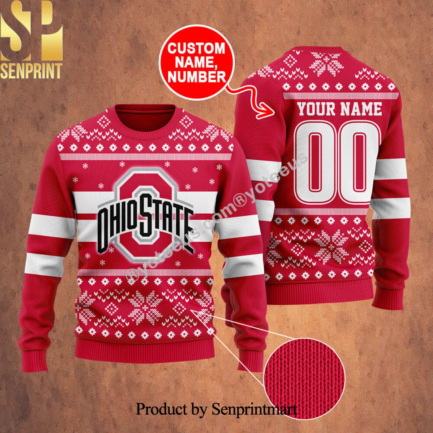 Ohio State Ugly Christmas Holiday Sweater