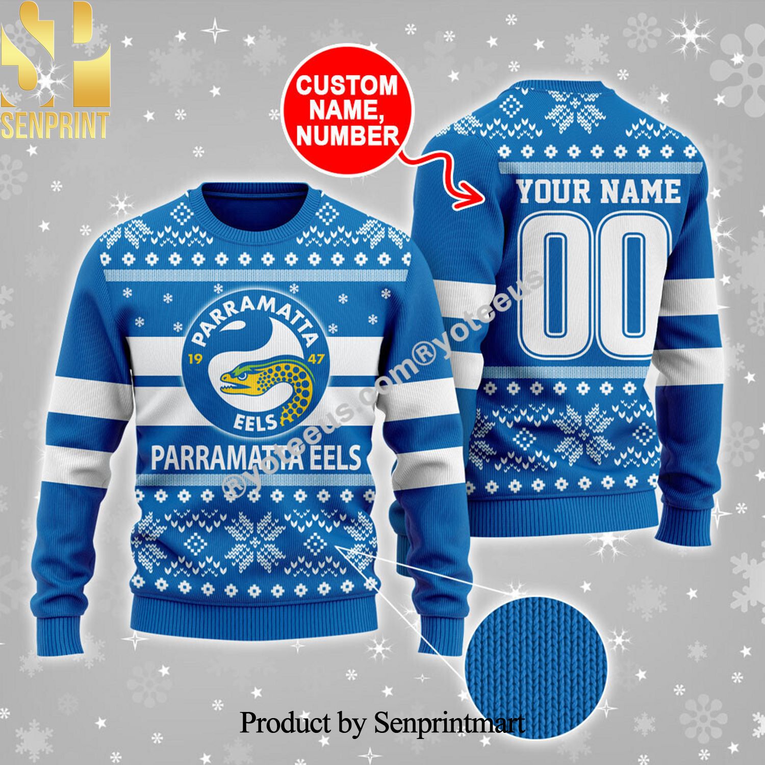 Parramatta Eels Ugly Christmas Wool Knitted Sweater