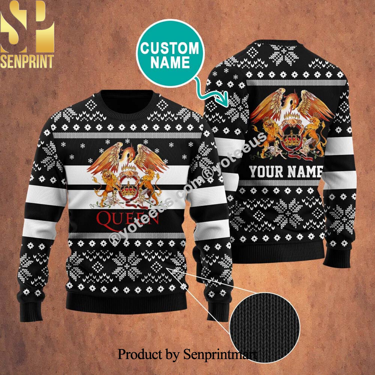 Queen Rock Band Ugly Christmas Wool Knitted Sweater
