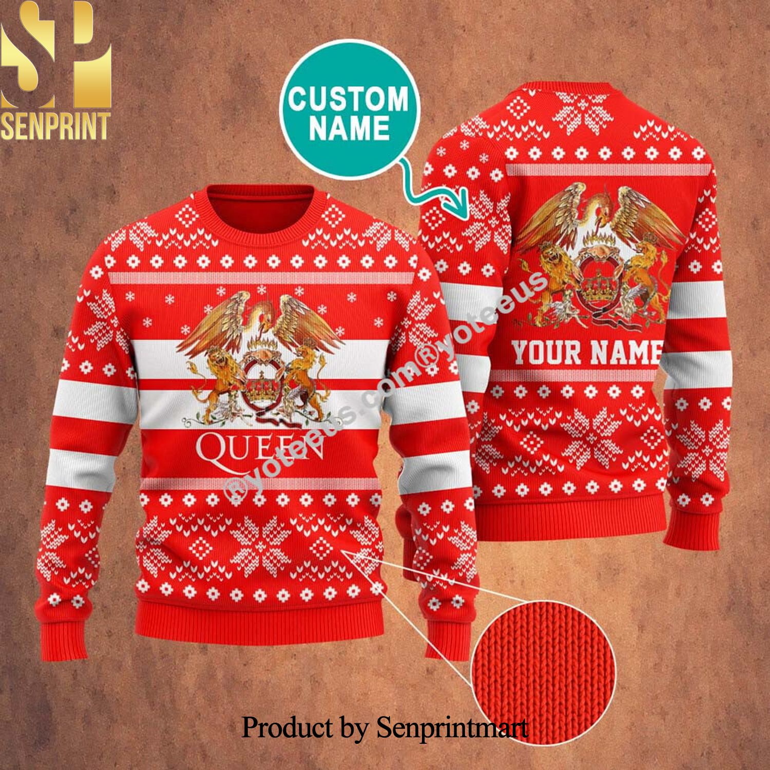 Queen Ugly Christmas Wool Knitted Sweater