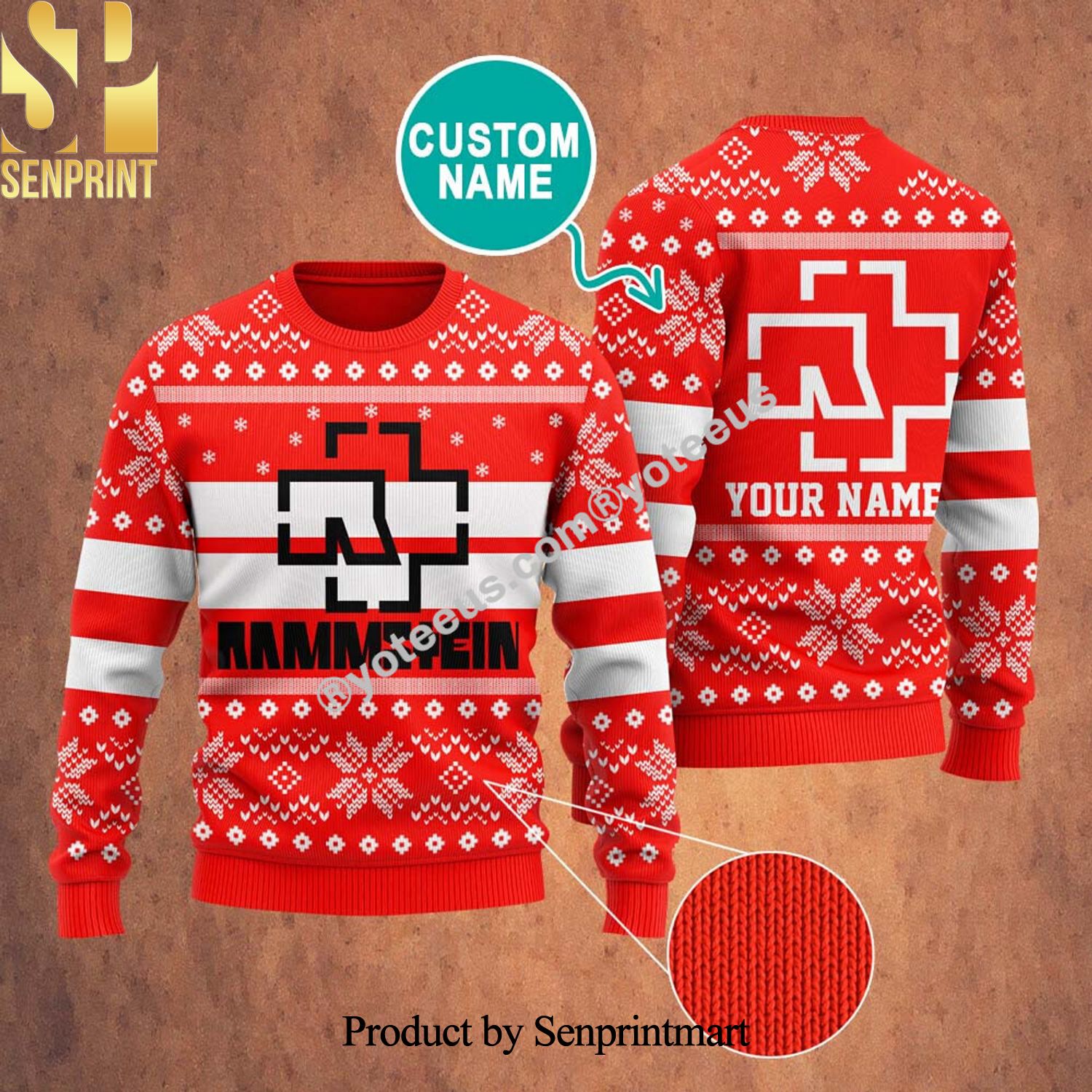 Rammstein Rock Band 3D Printed Ugly Christmas Sweater