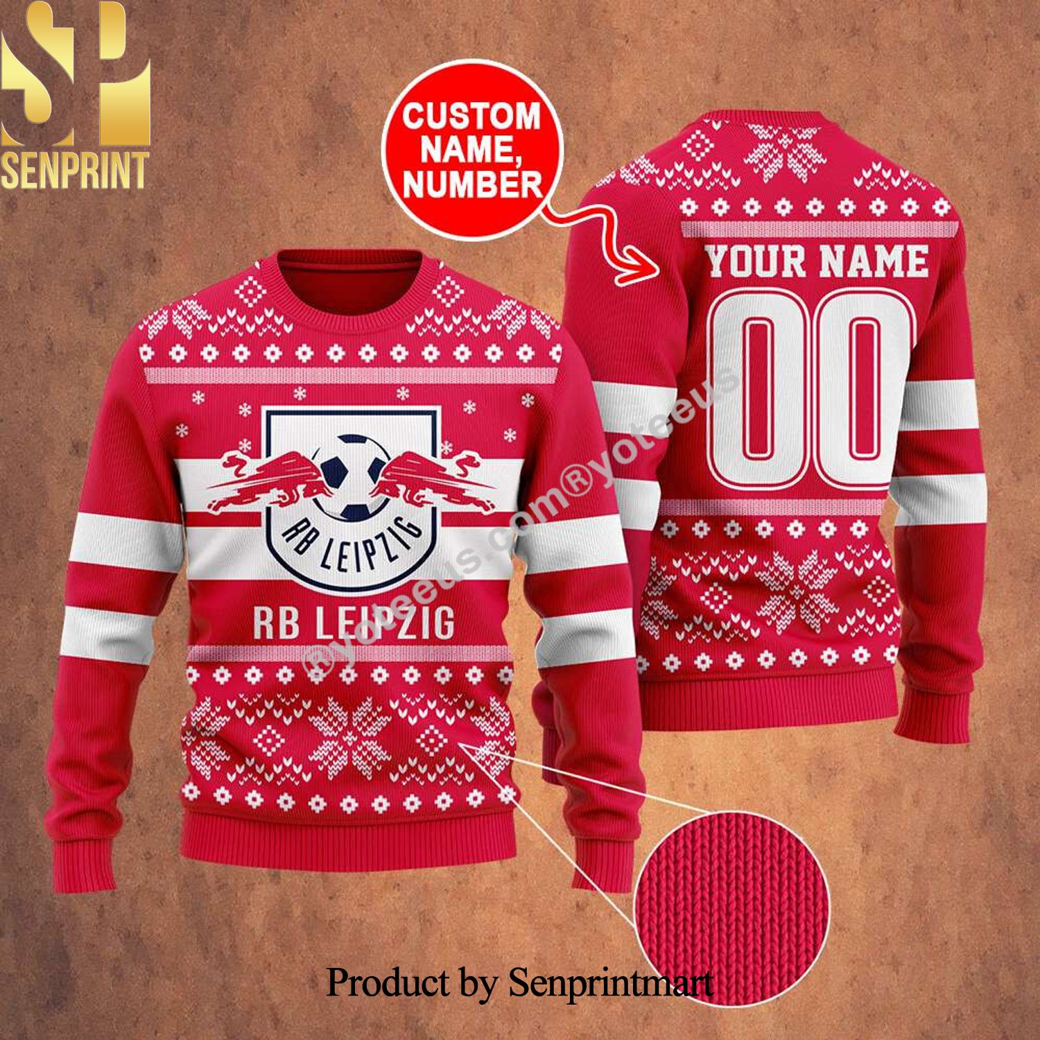 RB Leipzig Ugly Christmas Wool Knitted Sweater