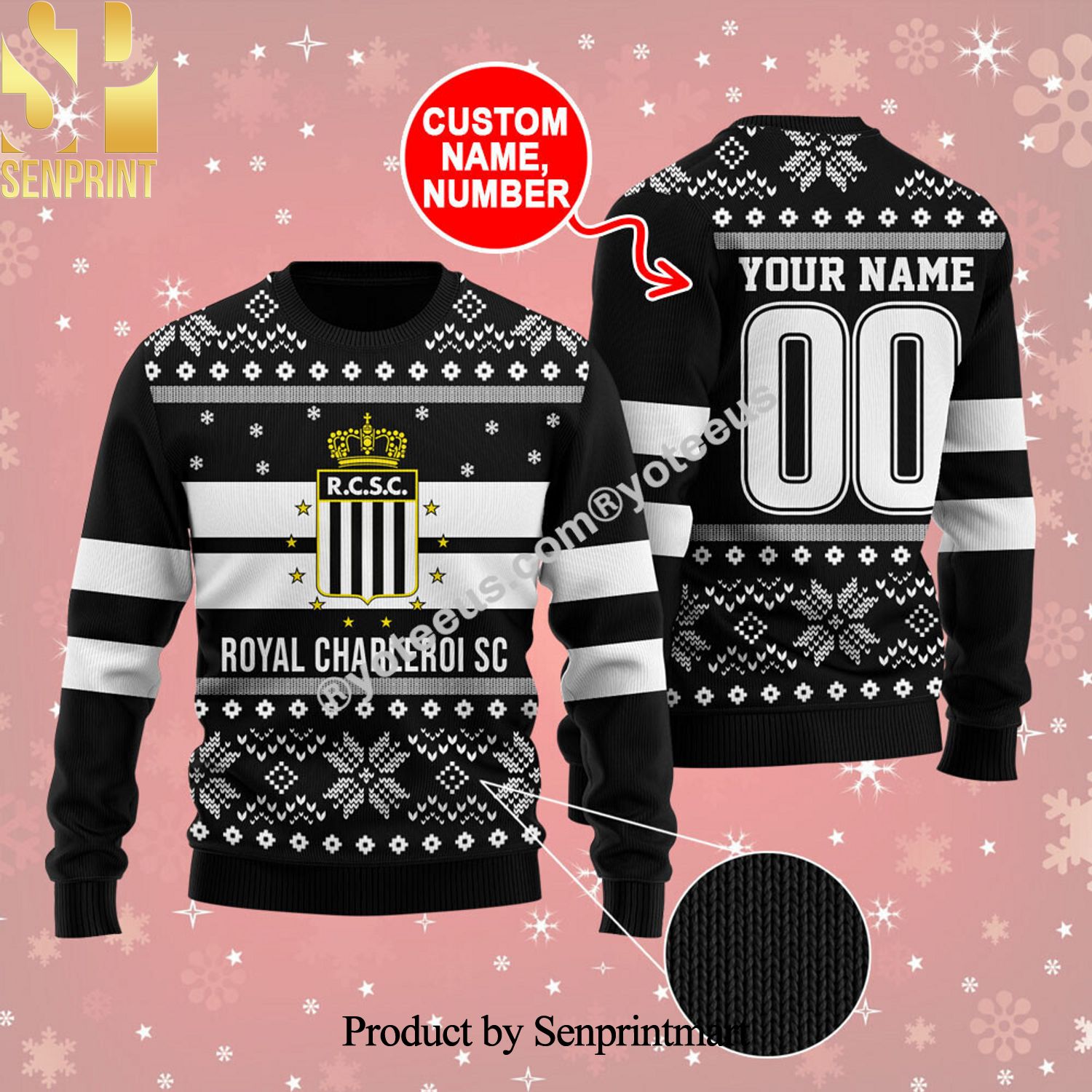 Royal Charleroi SC Ugly Christmas Holiday Sweater