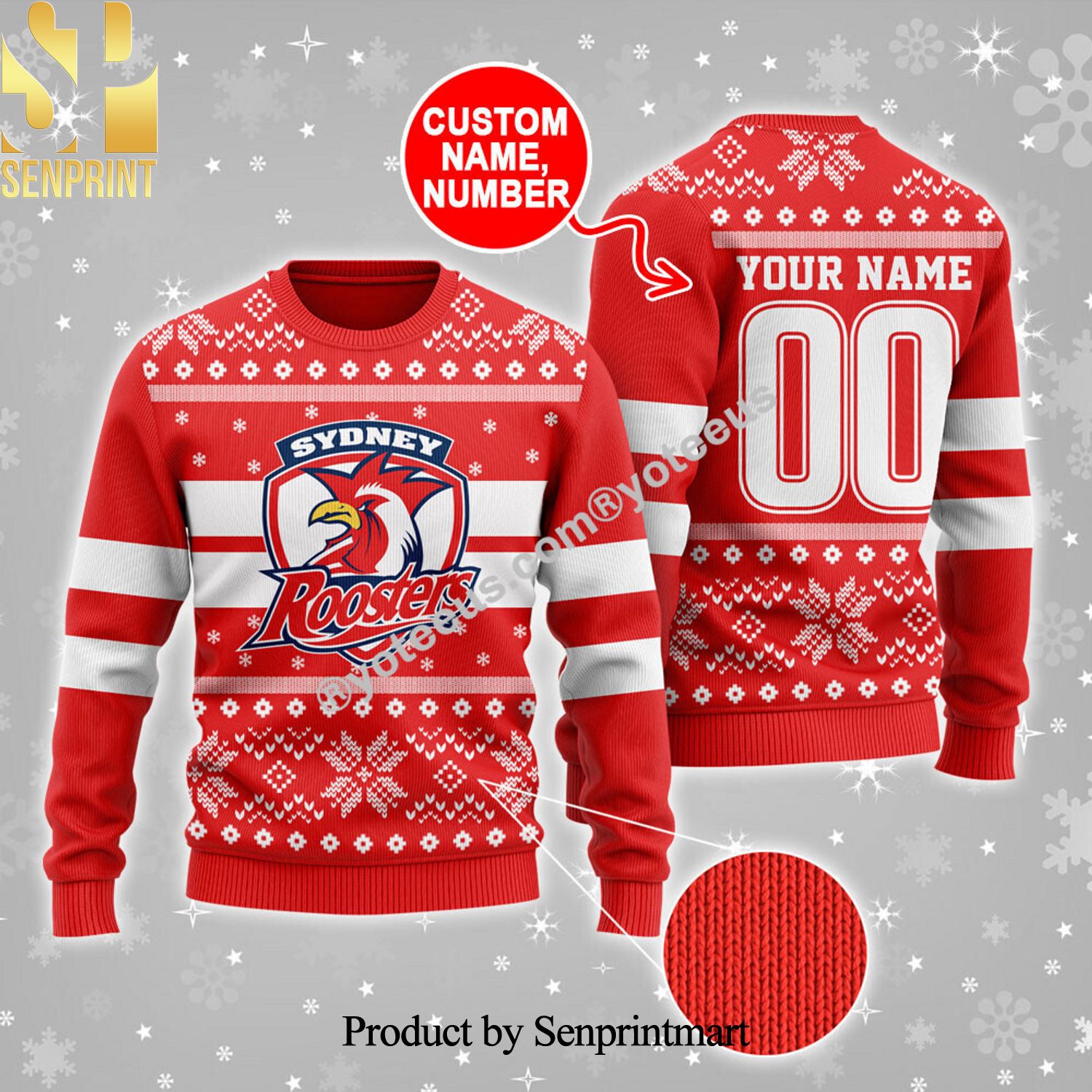 Sydney Roosters Ugly Christmas Holiday Sweater