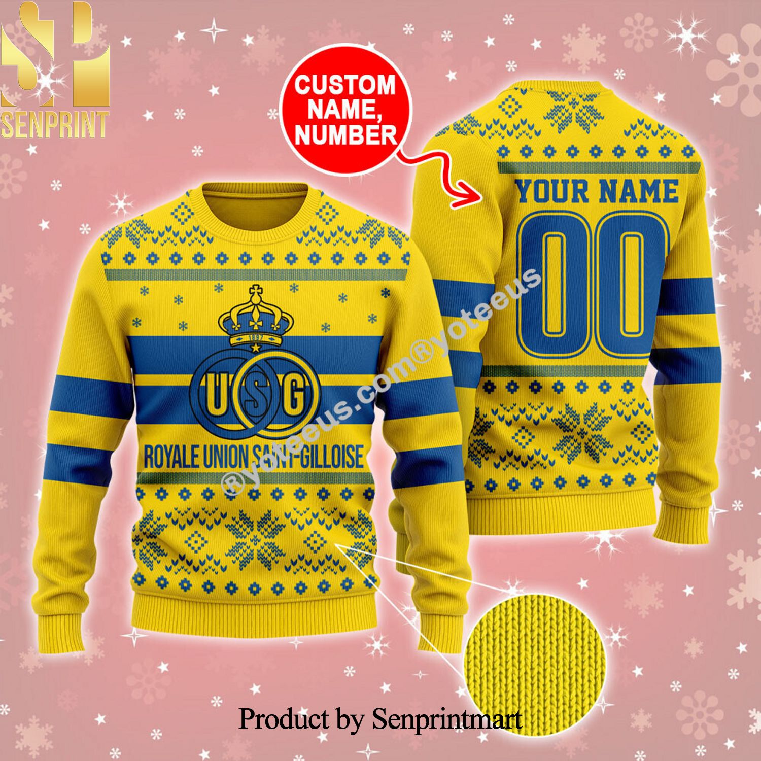 Union St-Gilloise Ugly Christmas Holiday Sweater