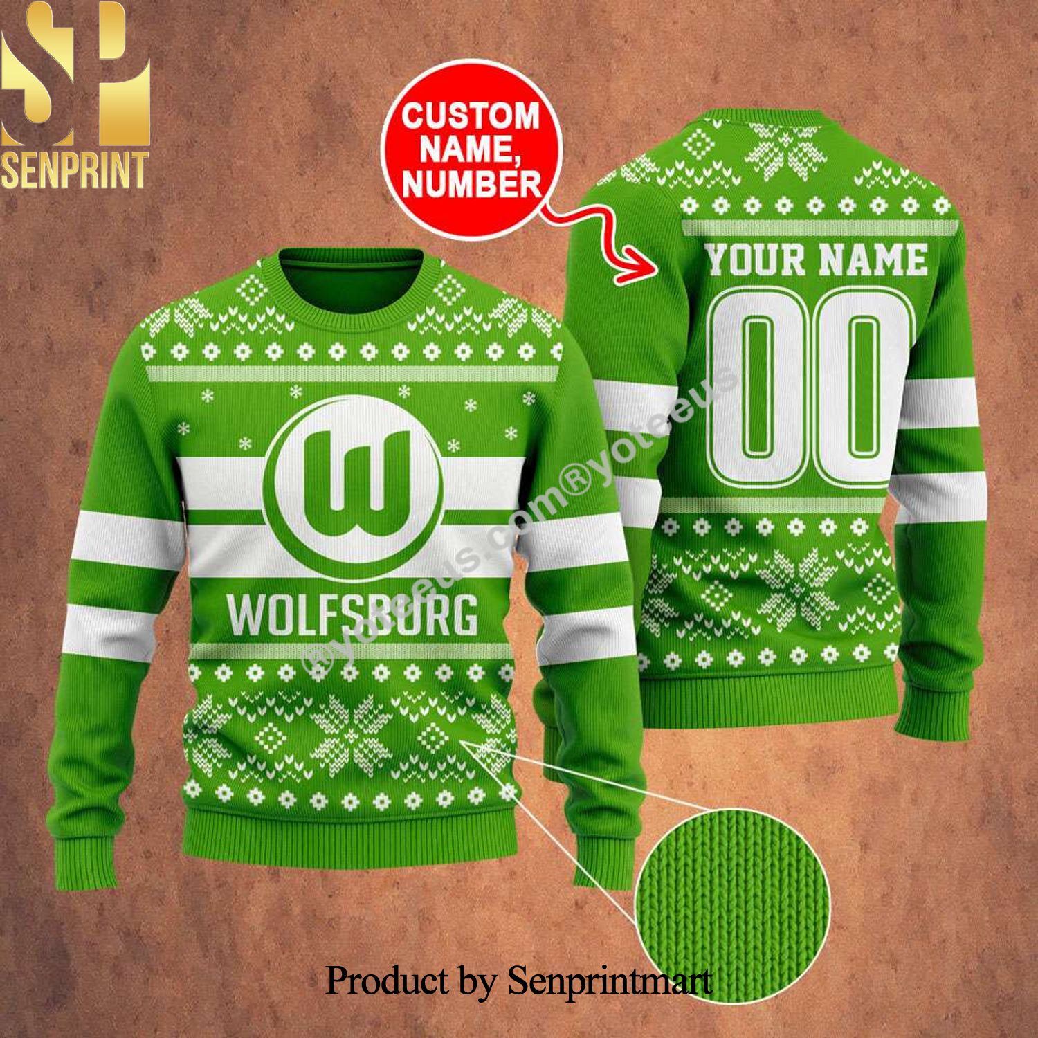 Wolfsburg Ugly Christmas Wool Knitted Sweater