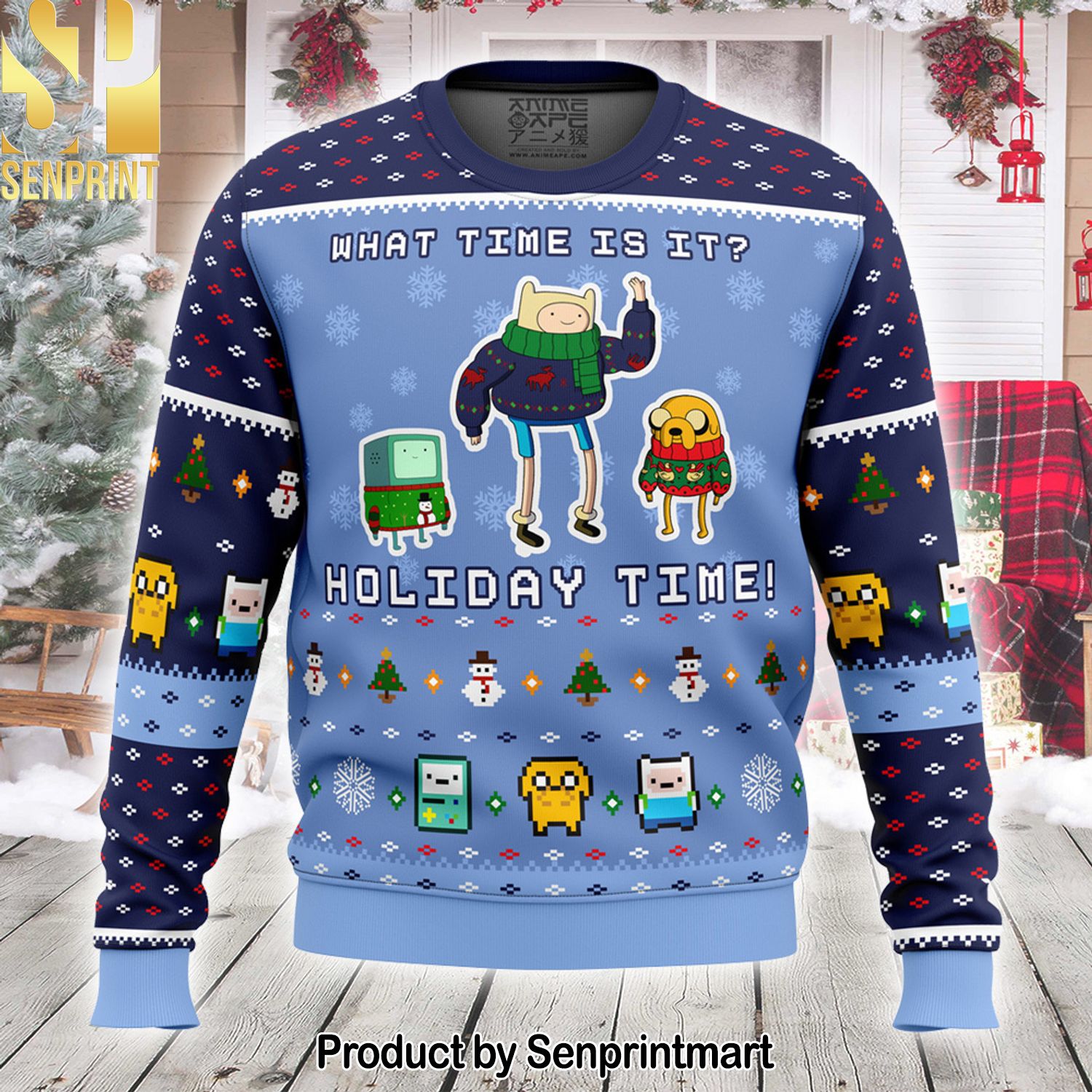 Adventure Time Knitting Pattern 3D Print Ugly Sweater