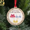 A Little Bit Spooky, A Little Bit Merry Bat Family Personalized Wood Ornament, Gift For Family