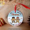 All I Want For Christmas Is Your Butts, Couple Gift, Persnalized Ornament, Funny Couple Medallion Acrylic Ornament, Christmas Gift