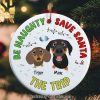 Be Naughty, Safe Santa The Trip, Gift For Dog Lover, Personalized Ceramic Ornament, Naughty Dogs Ornament, Gift Ideas