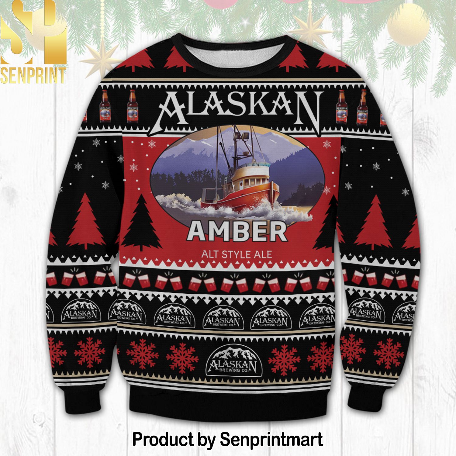 Alaskan Amber For Christmas Gifts Ugly Christmas Wool Knitted Sweater