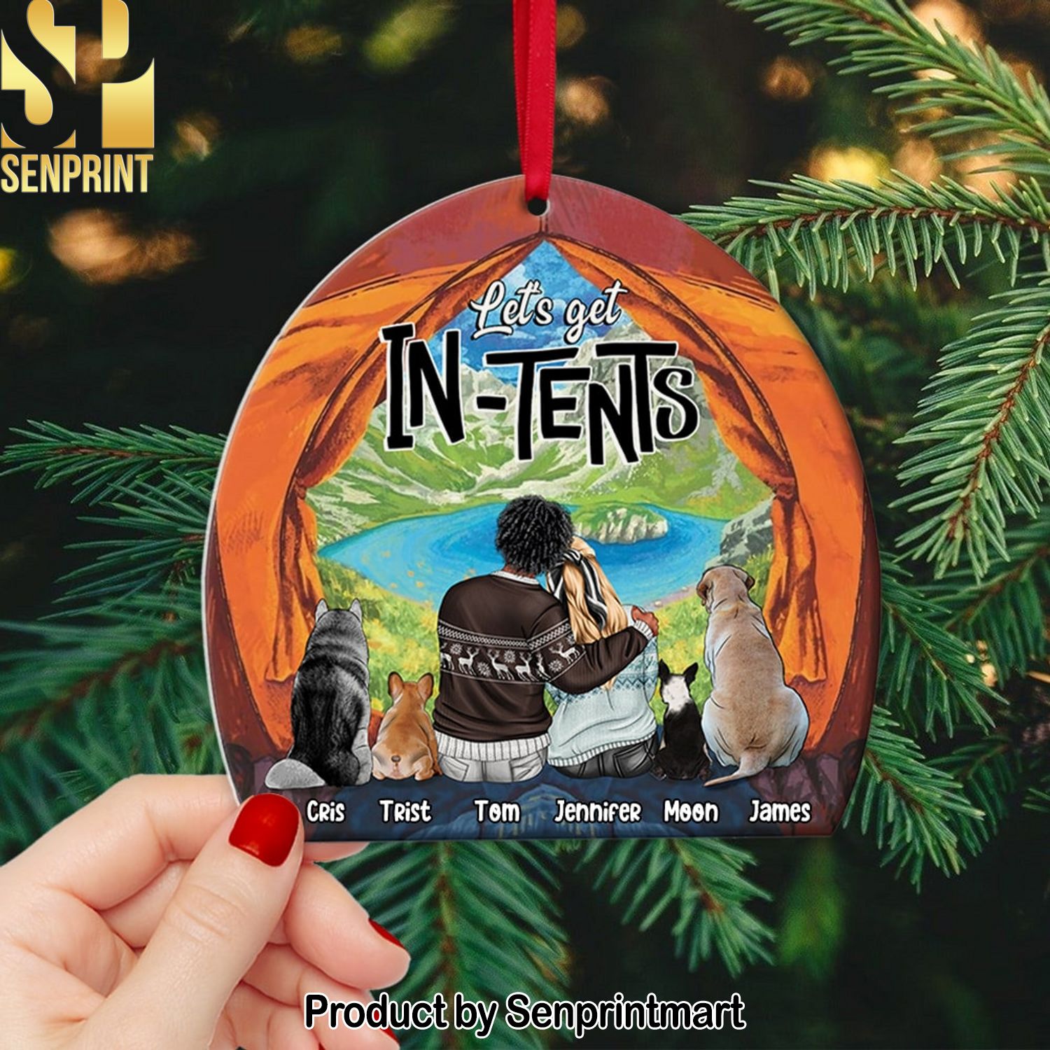 Camping Couple, Let’s Get In tents, Personalized Ornament, Christmas Gifts For Couple