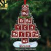 Chemis Tree Ornament Periodic Table Merry Christmas Hanging Decoration Atom Top For Science, Teacher Gift, Chemistry, Doctor Nurse Scientist