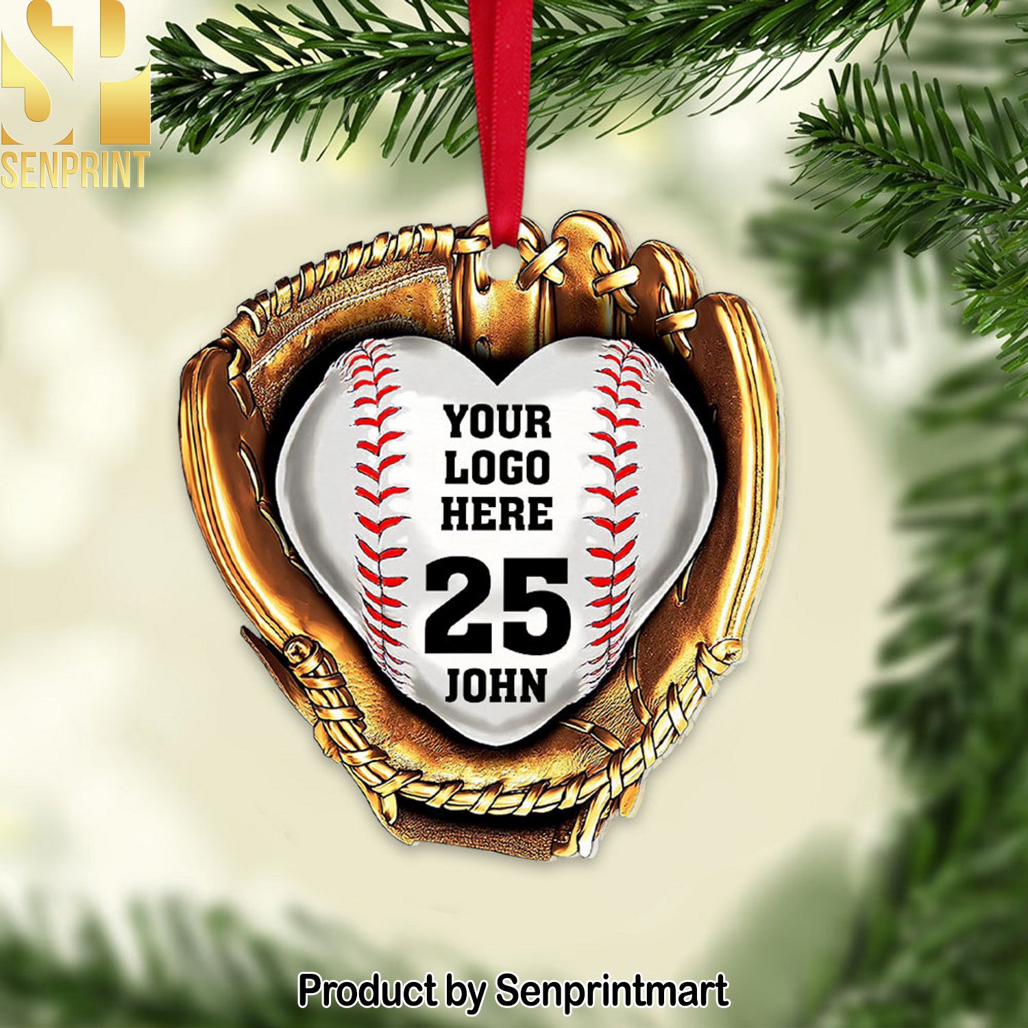 Christmas Gift For Baseball Lover, Personalized Acrylic Ornament, Christmas Ornament