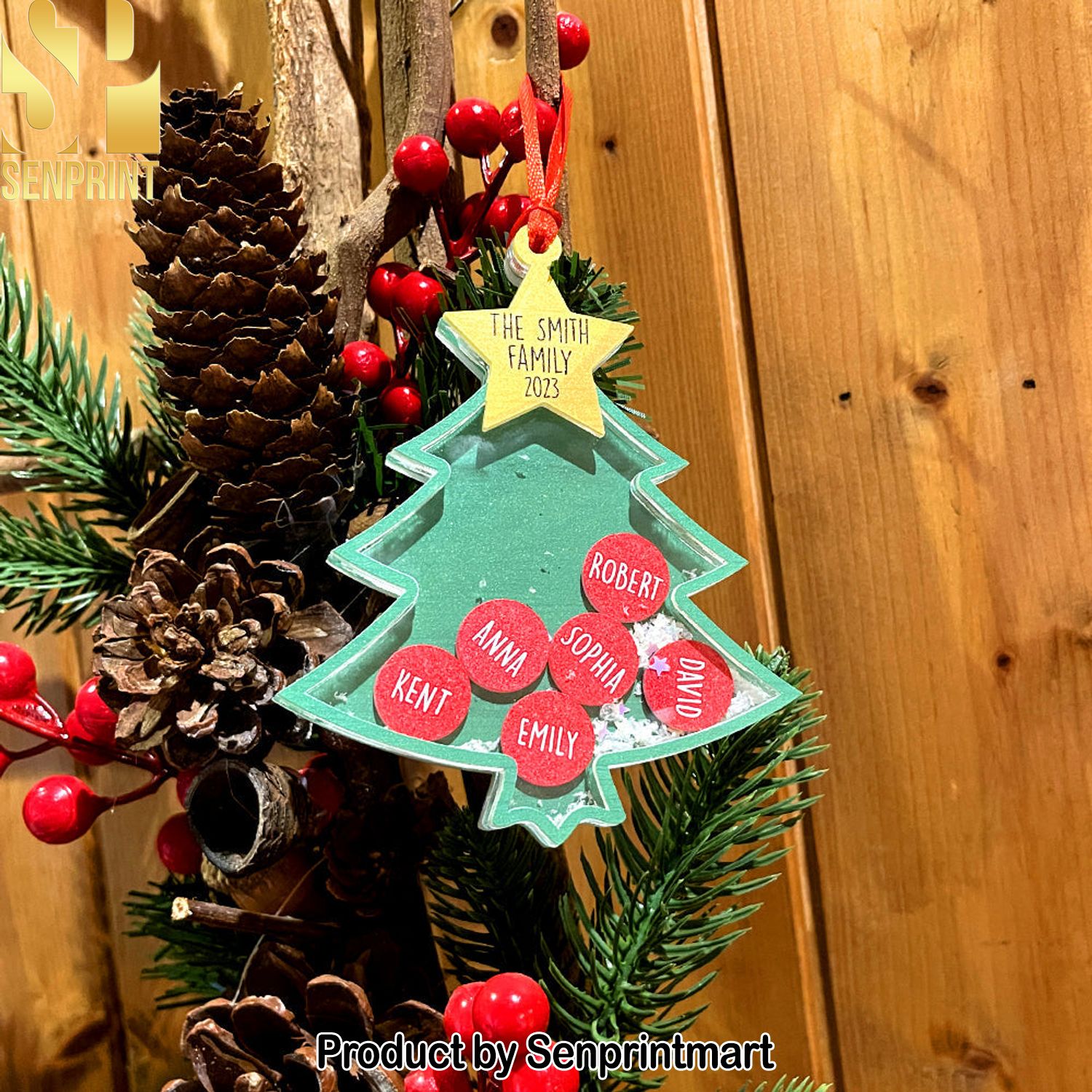 Christmas Tree Personalized Christmas Shaker Ornament Gift For Family Christmas Gift