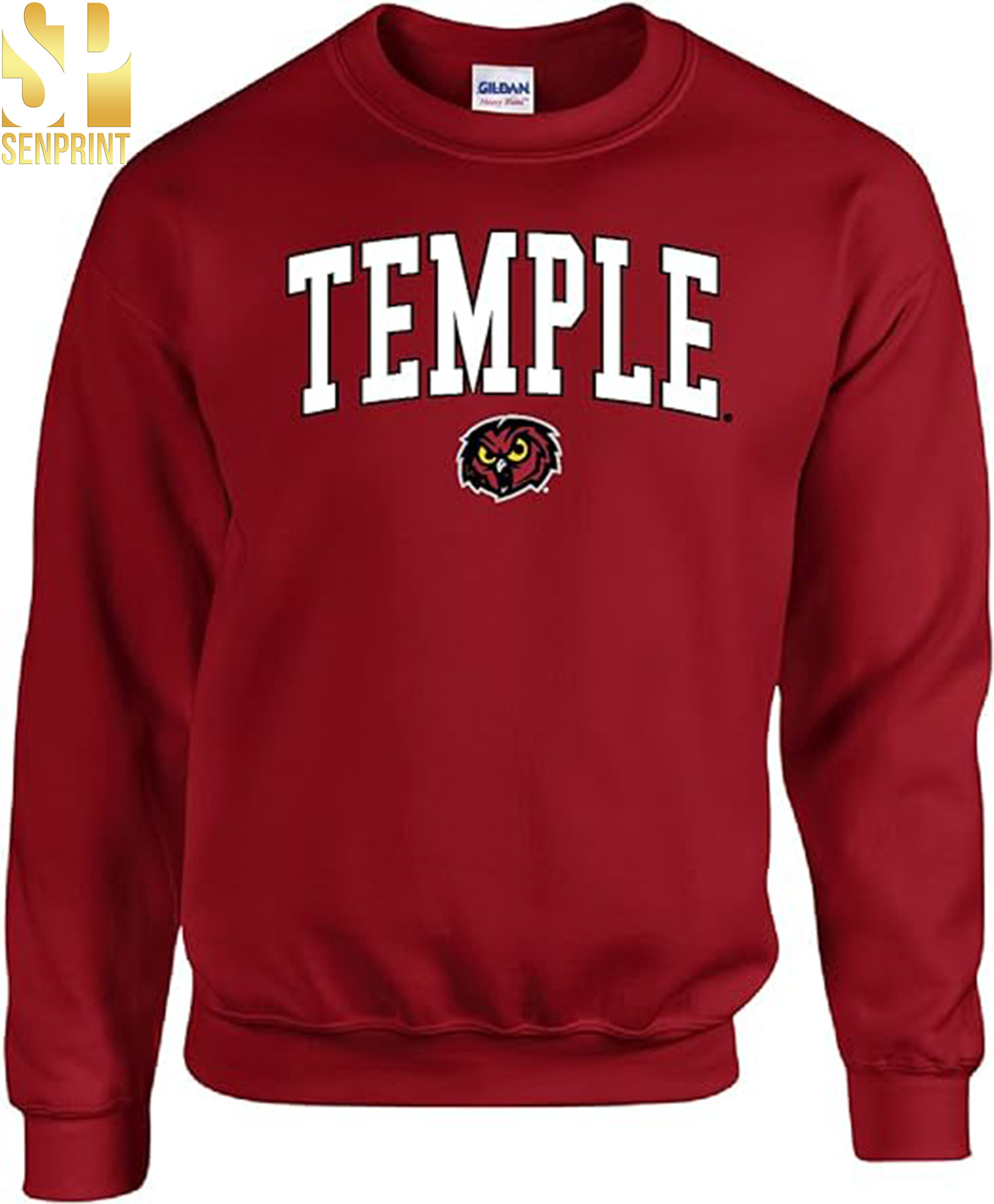 NCAA Temple University Owls Jumbo Arch Crewneck Sweatshirt