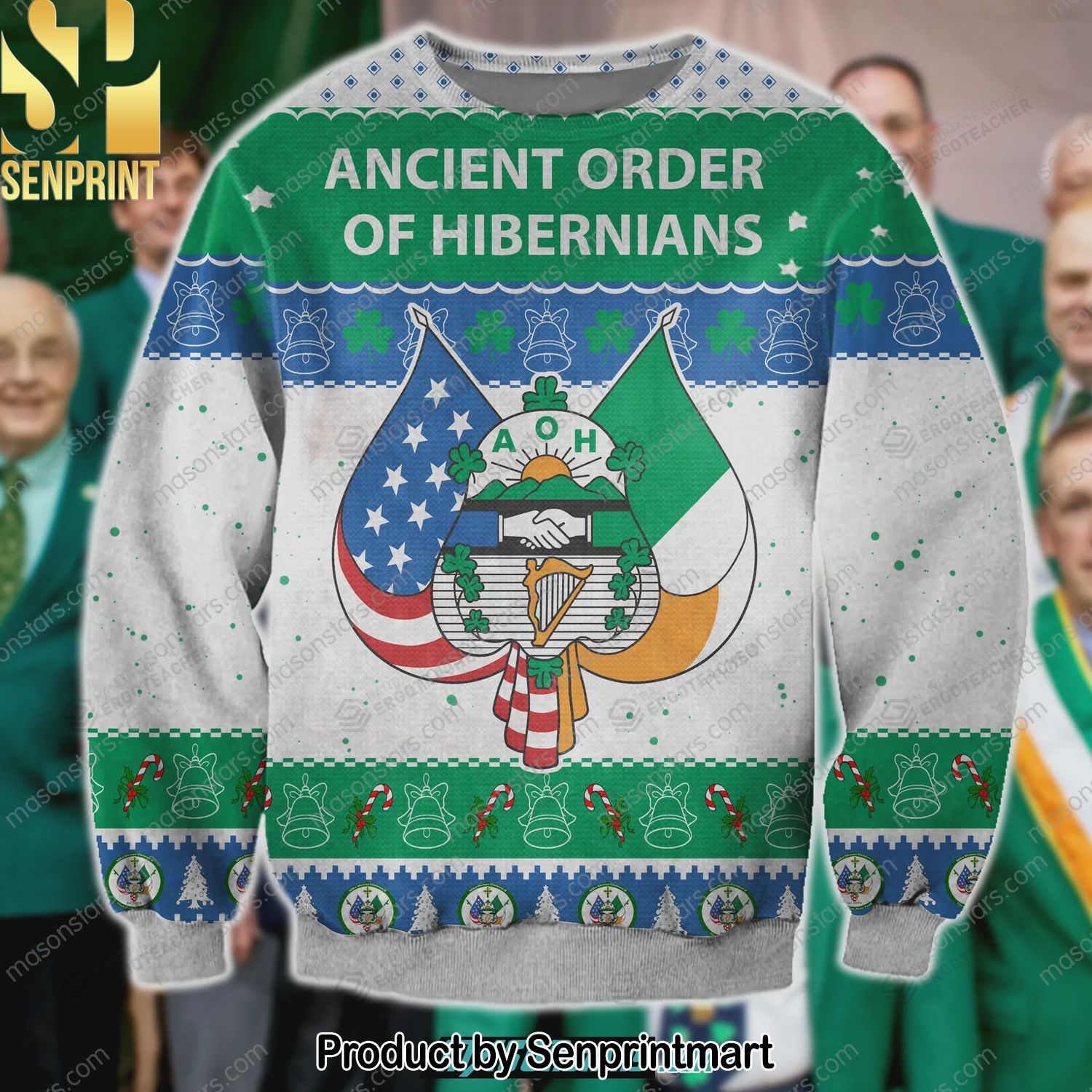 Ancient Order of Hibernians Knitting Pattern Ugly Christmas Holiday Sweater