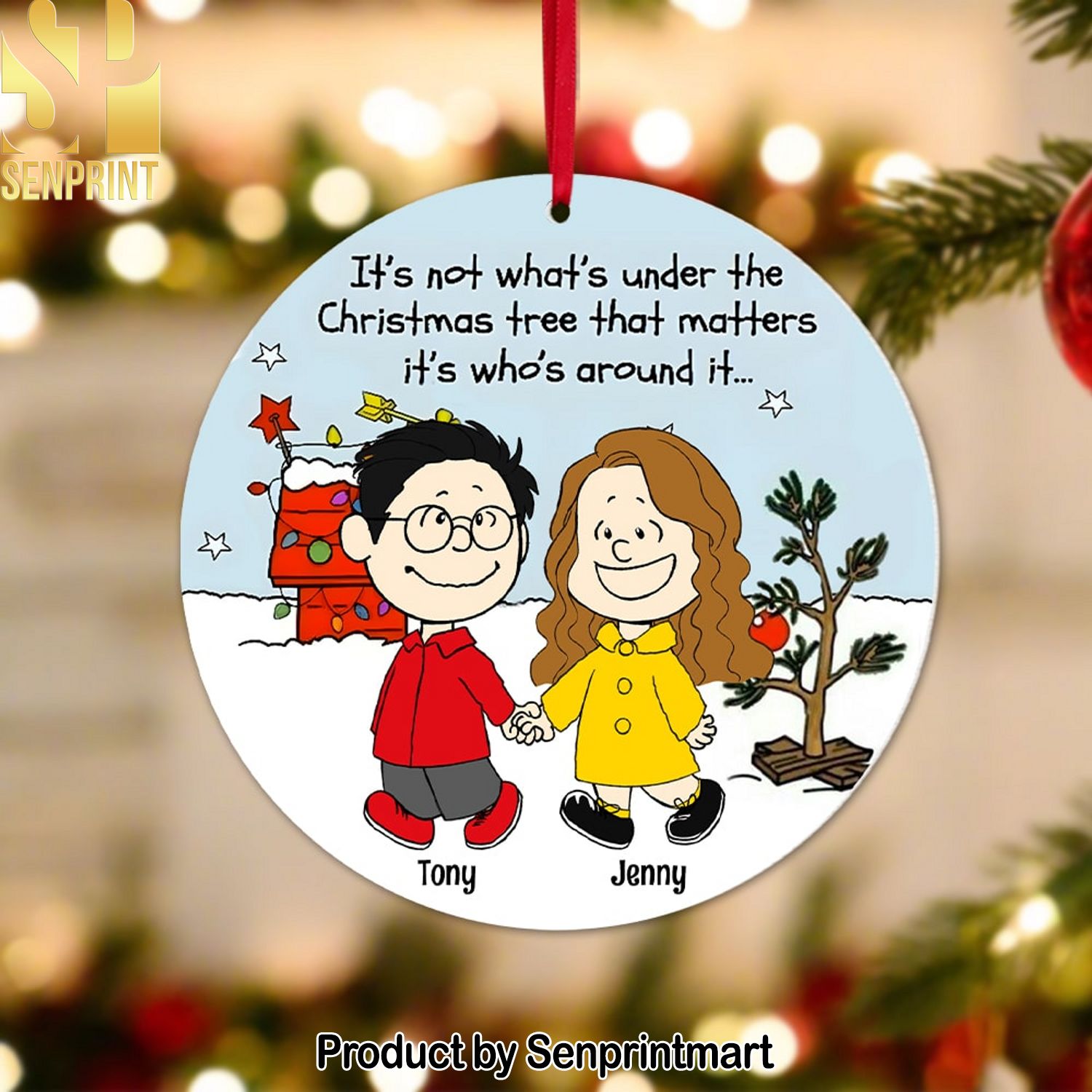 Couple, Under the Christmas Tree, Personalized Ornament, Christmas Gifts For Couple