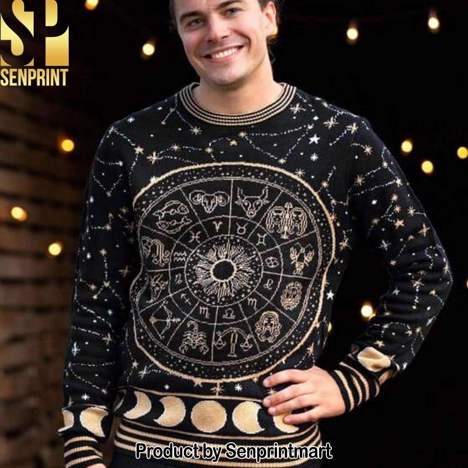 Astrology Signs Halloween Knitting Pattern Ugly Christmas Holiday Sweater