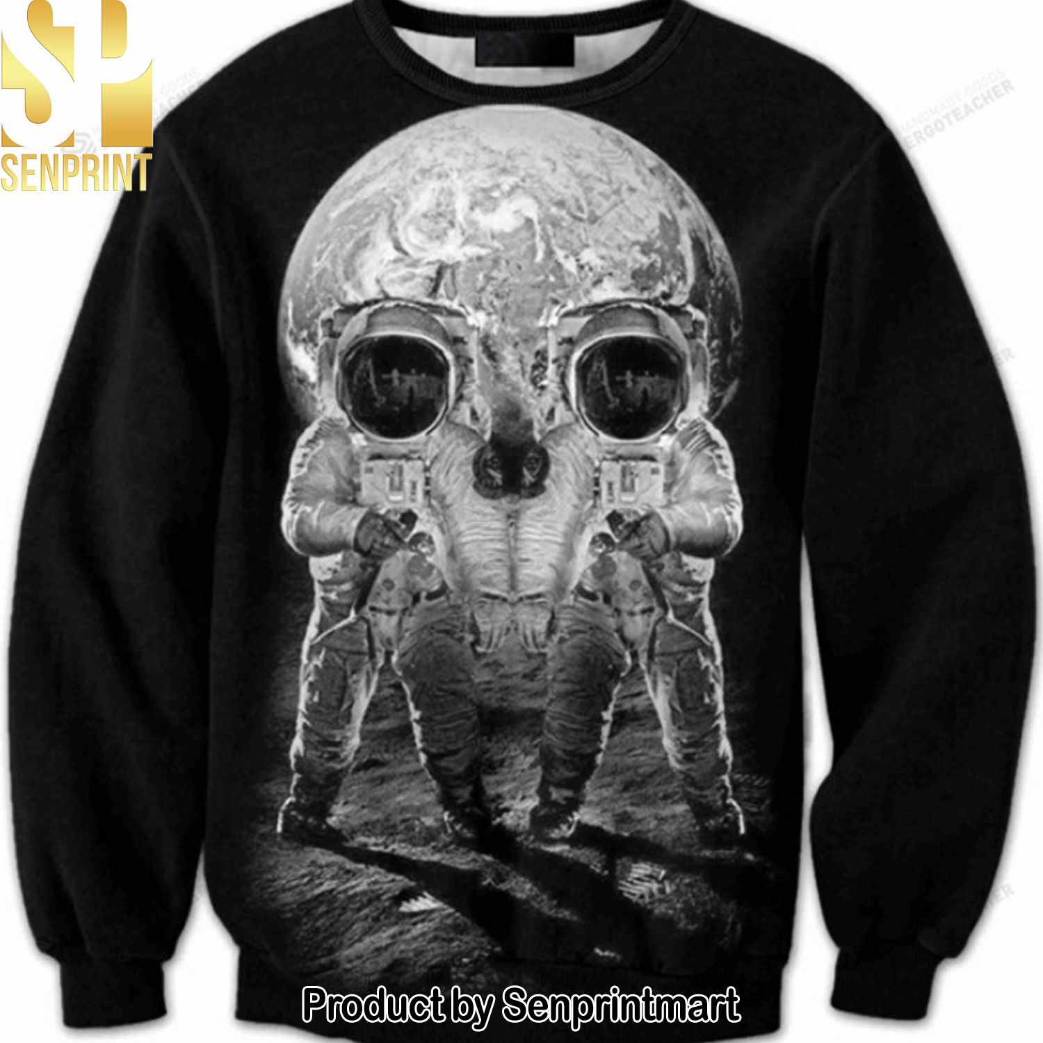 Astronaut Skull Illusion For Christmas Gifts Ugly Christmas Sweater
