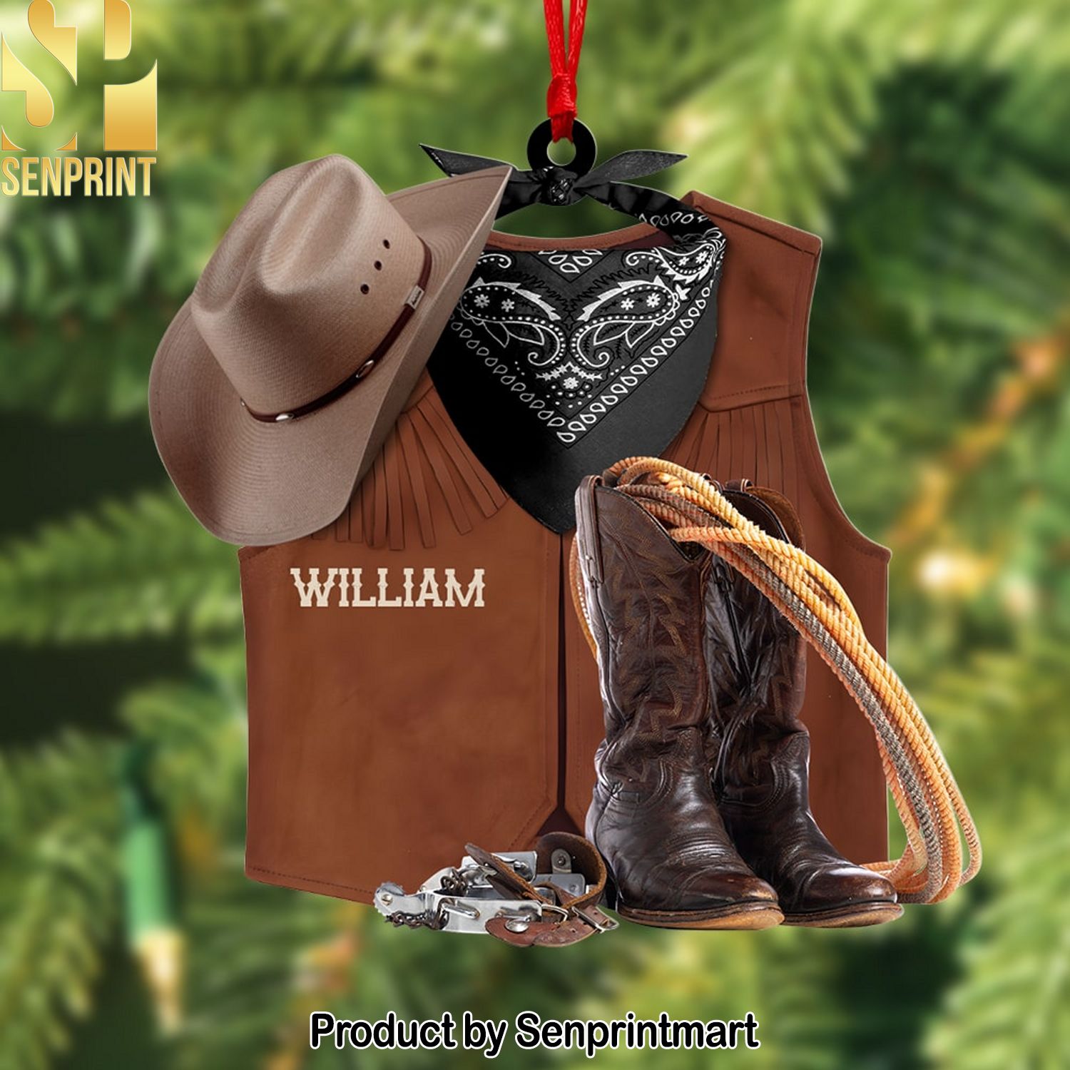 Cowboy Personalized Ornament Gift For Cowboy Christmas Gift