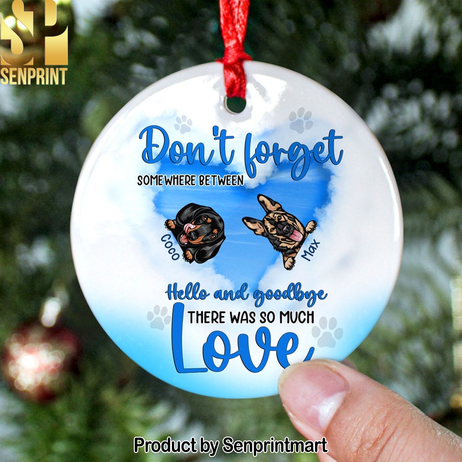 Dog, Dogs Come into Our Lives and Leave Paw Prints on Our Hearts, Personalized Ornament, Christmas Gifts For Dog Lovers