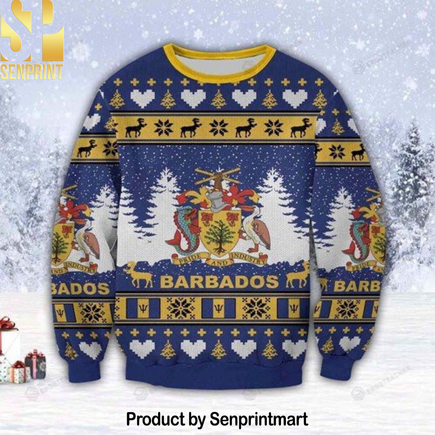 Barbados Island – Pride and Industry For Christmas Gifts Christmas Ugly Wool Knitted Sweater