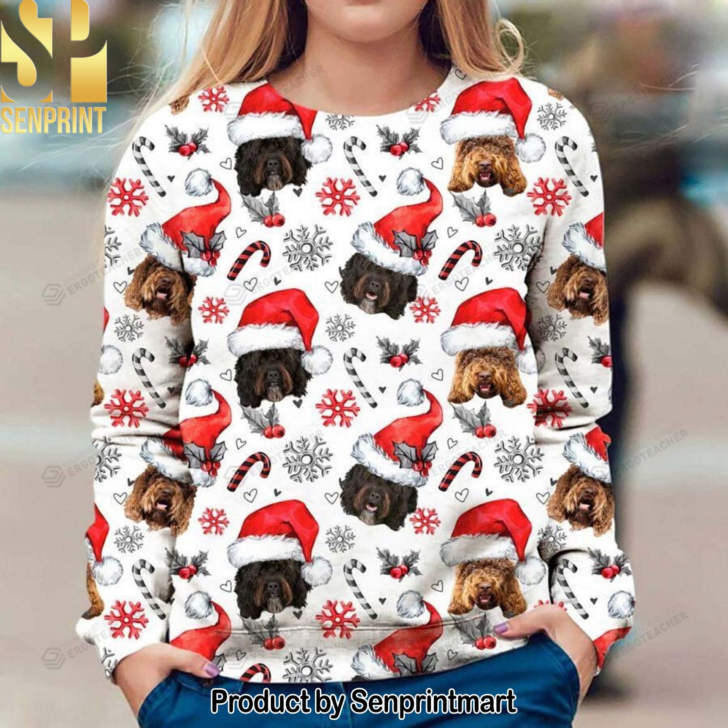 Barbet Dog Knitting Pattern Ugly Christmas Sweater