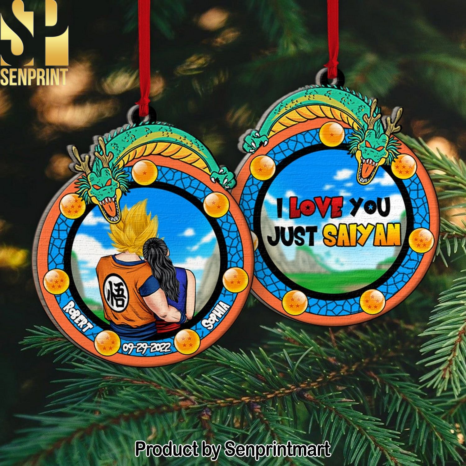 Dragon Balls Z, I Love You, Personalized Ornament, Gift Ideas For Couple