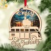 Enjoy The Journey Personalized Camping Couple Suncatcher Ornament, Gift Ideas