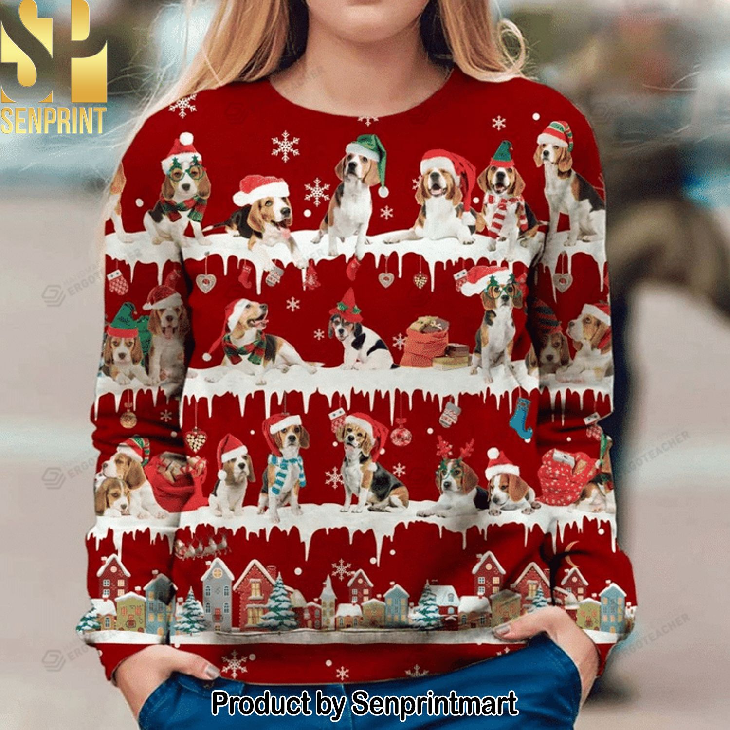 Beagle Ugly Xmas Wool Knitted Sweater