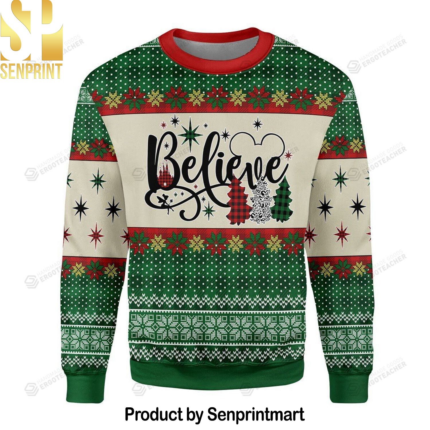 Believe Ugly Christmas Holiday Sweater