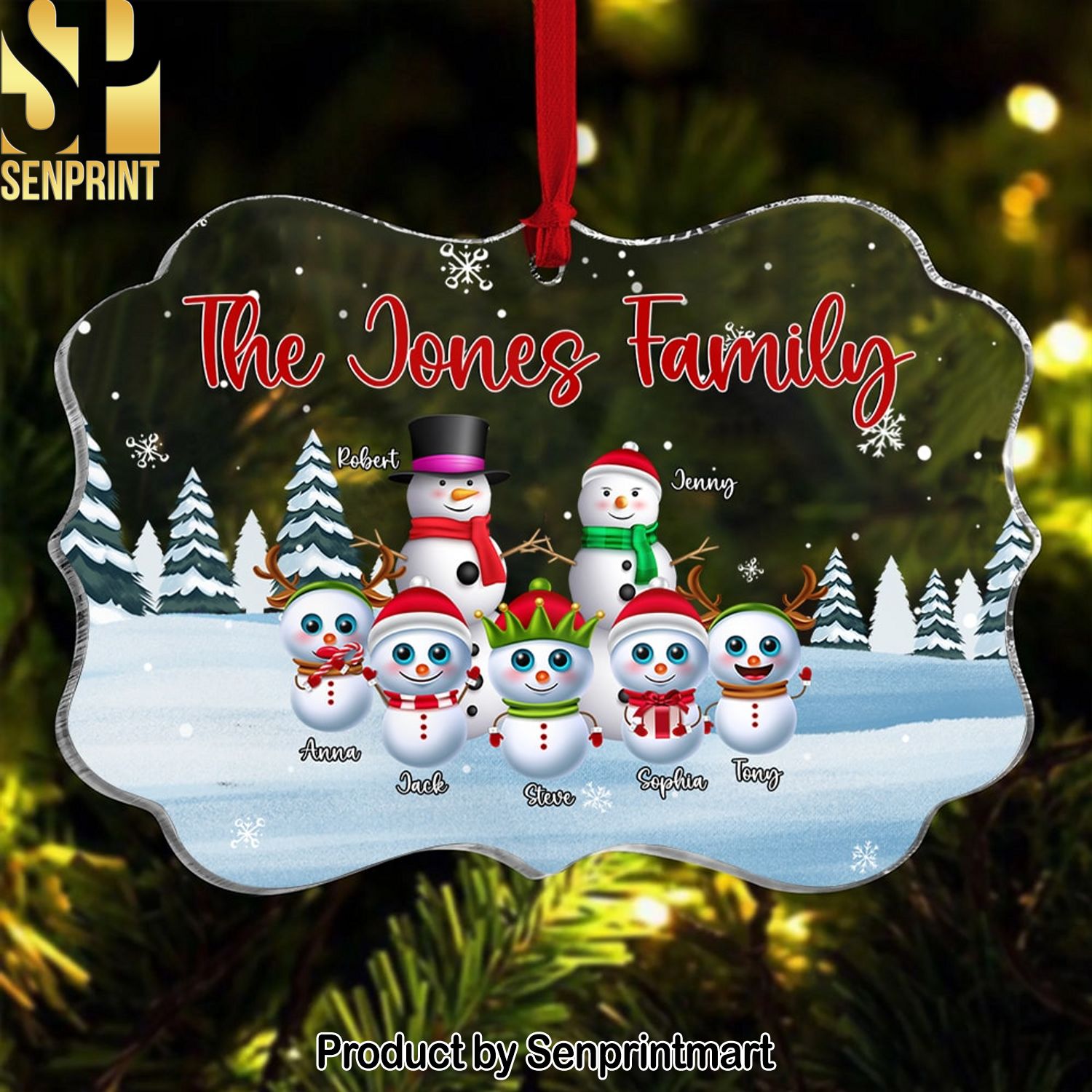 Family, The Snowman Family, Personalized Acrylic Ornament, Christmas Gifts For Family