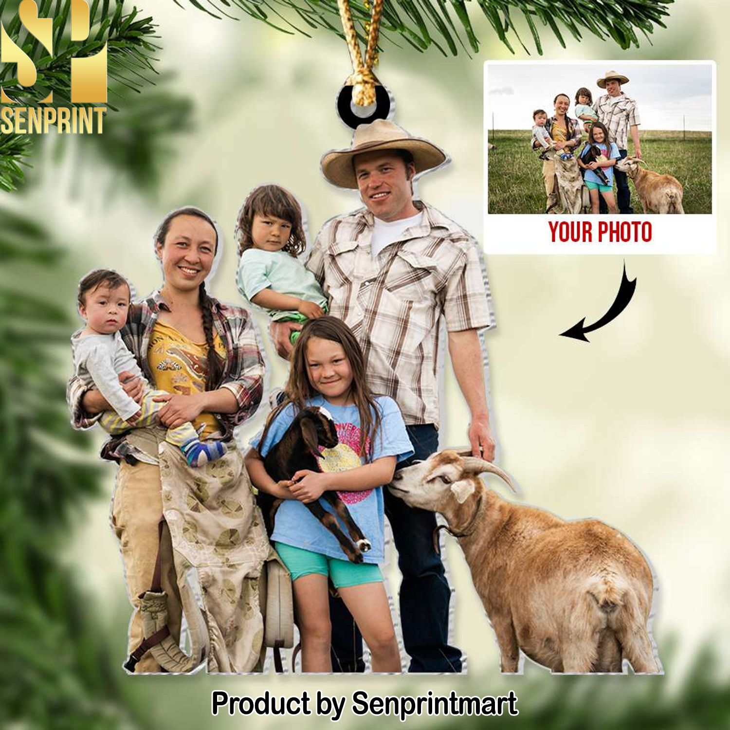 Farmer Animal Family Custom Photo, Personalized Ornament, Gifts For Farmer