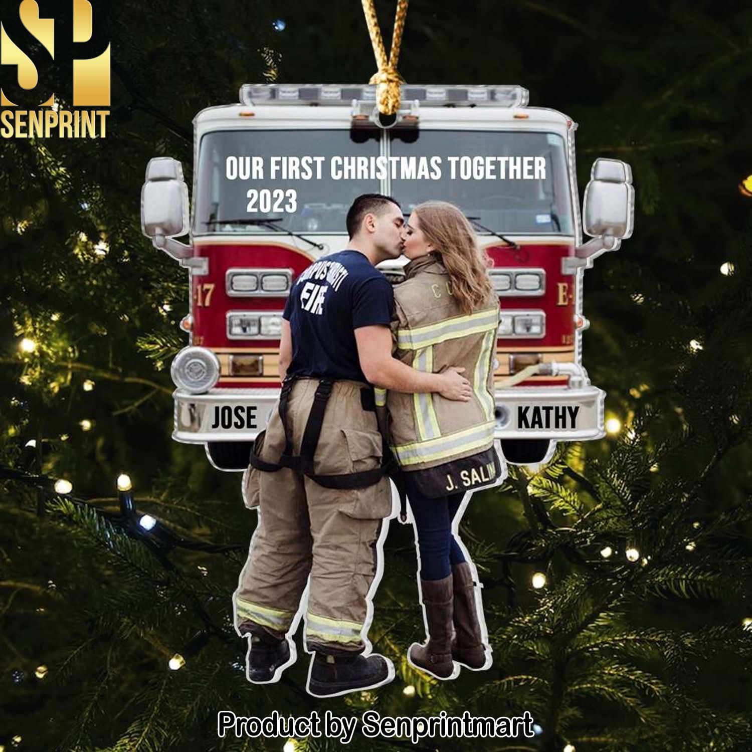 Firefighter Couple Christmas Together, Personalized Ornament, Christmas Gifts