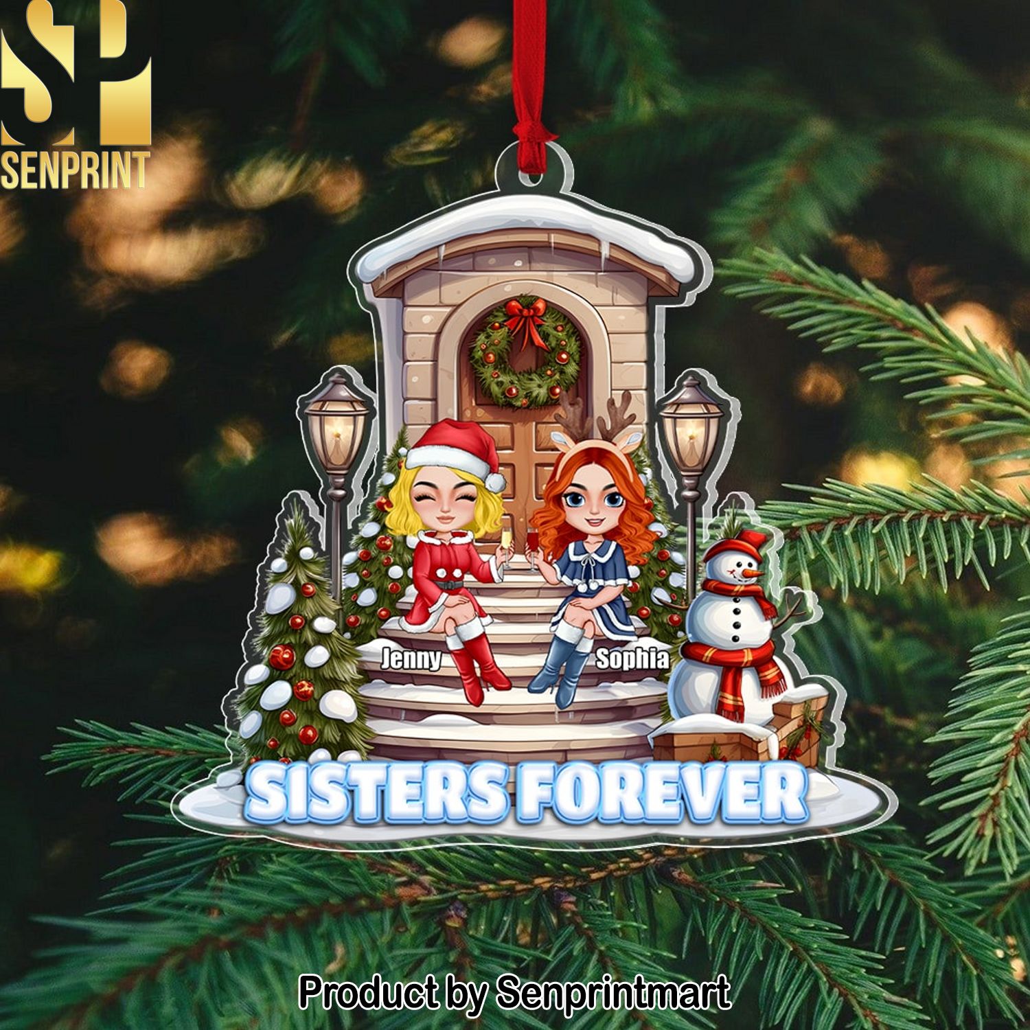 Friendship, Sisters Forever, Personalized Ornament, Christmas Gifts For Friends