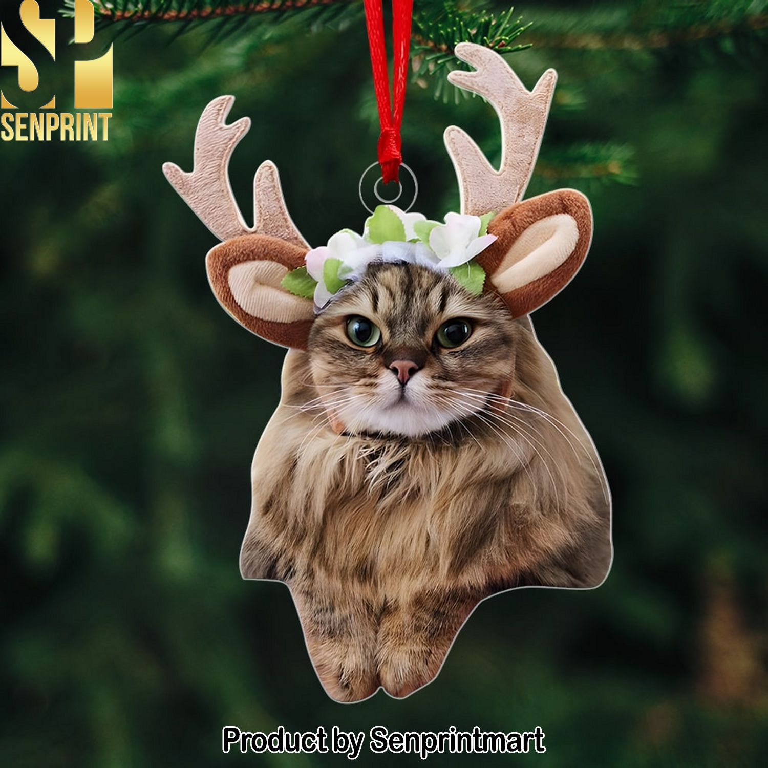 Funny Cat Custom Photo Acrylic Ornament Gift For Cat Lover Christmas Gift