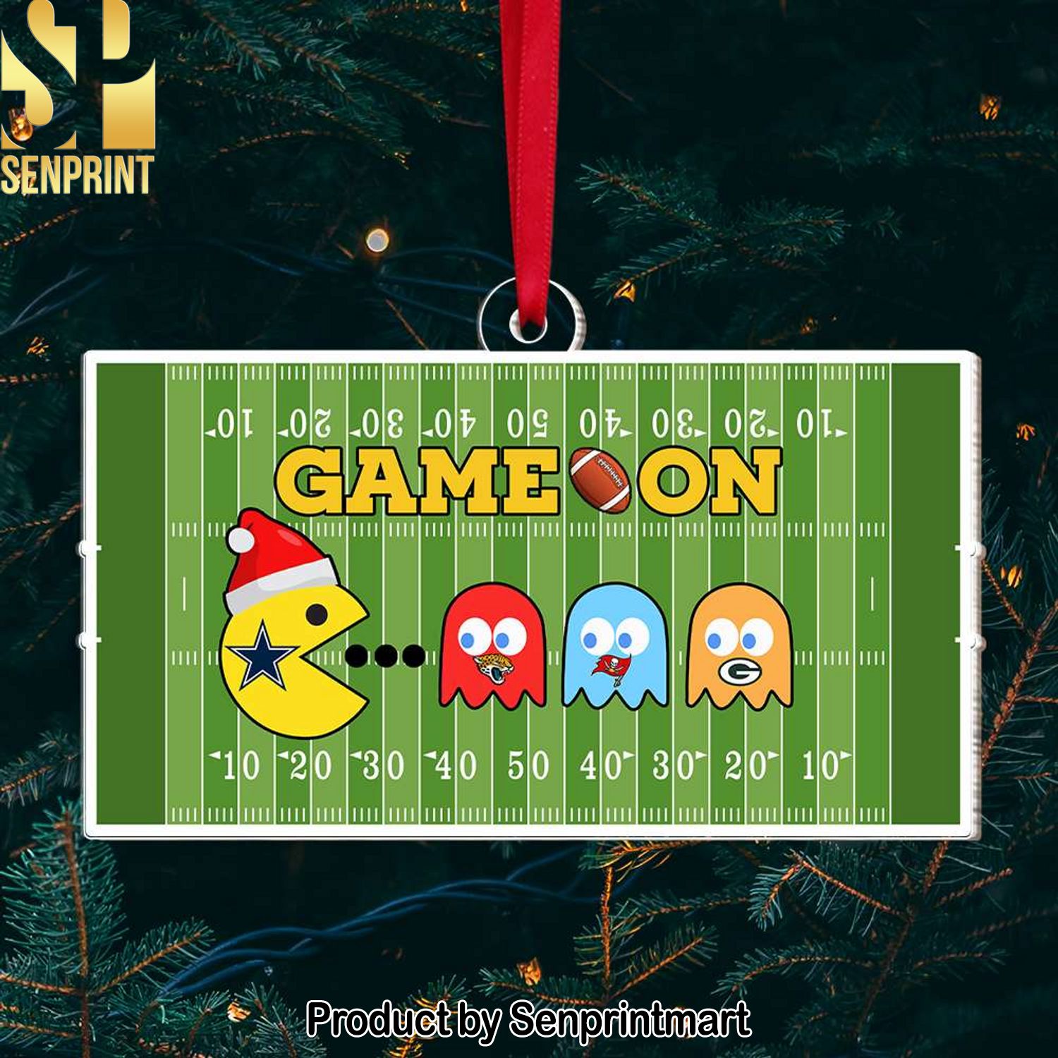 Game On, Gift For Football Lover, Personalized Acrylic Ornament, Football Game Ornament, Christmas Gift