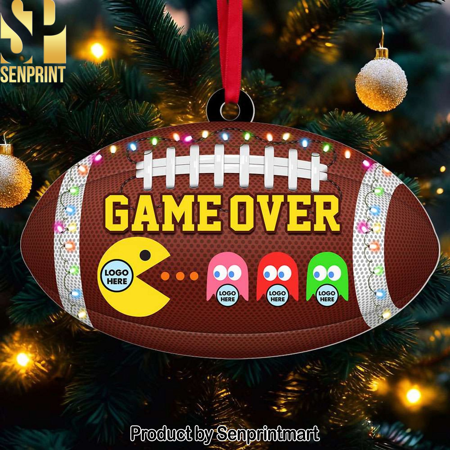 Game Over, Gift For Football Lover, Personalized Acrylic Ornament, Football Game Fan Ornament, Christmas Gift