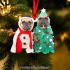 Gift For Dog Lover, Personalized Acrylic Ornament, Santa Hat Pet Ornament, Christmas Gift