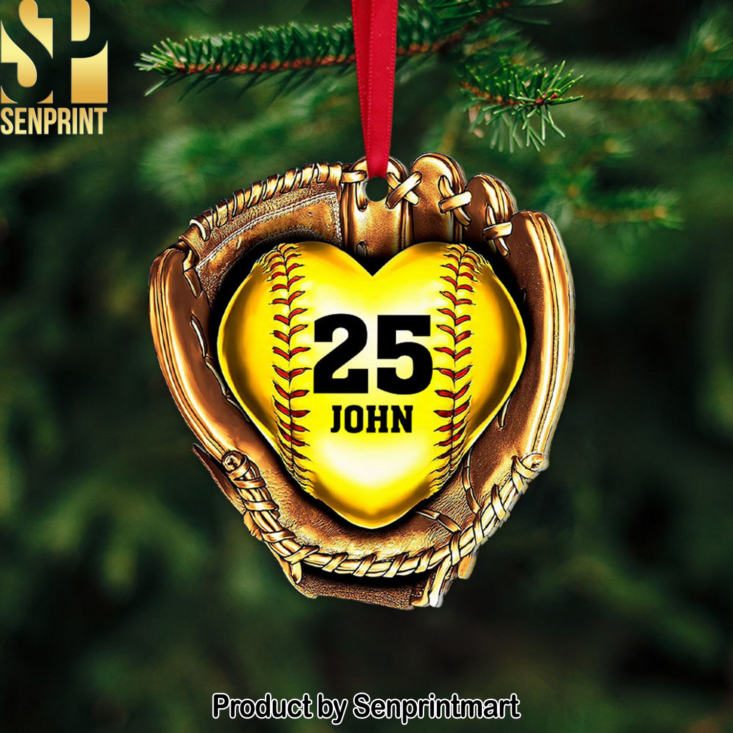 Gift Ideas For Baseball Lover, Personalized Acrylic Ornament, Christmas Ornament