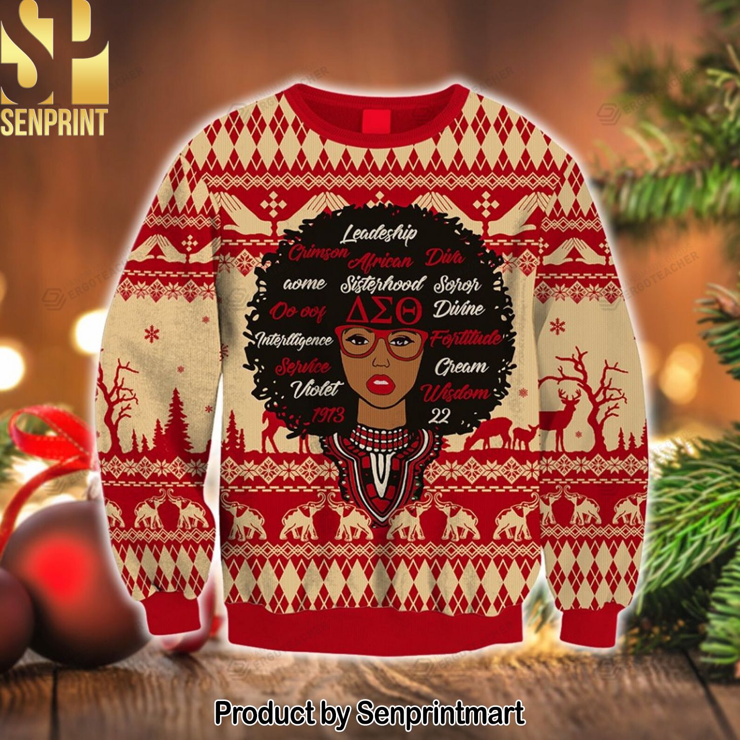 Black Girl Black Power Ugly Christmas Wool Knitted Sweater