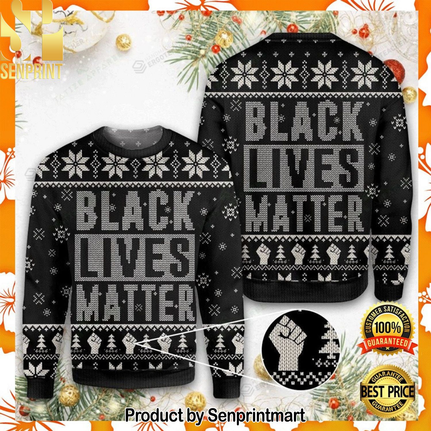 Black Lives Matter For Christmas Gifts Ugly Christmas Wool Knitted Sweater
