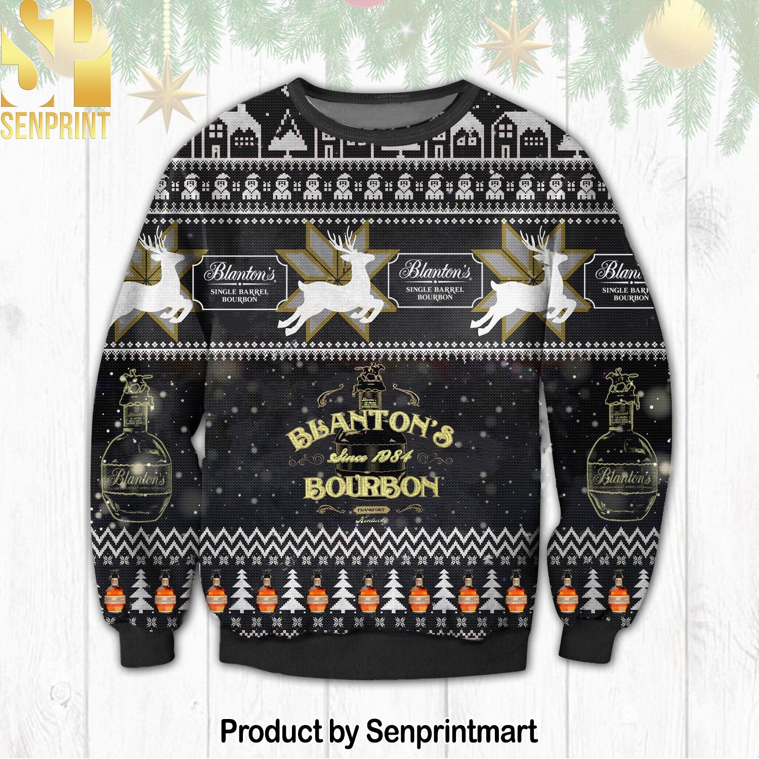 Blanton’s Bourbon Knitting Pattern 3D Print Ugly Sweater
