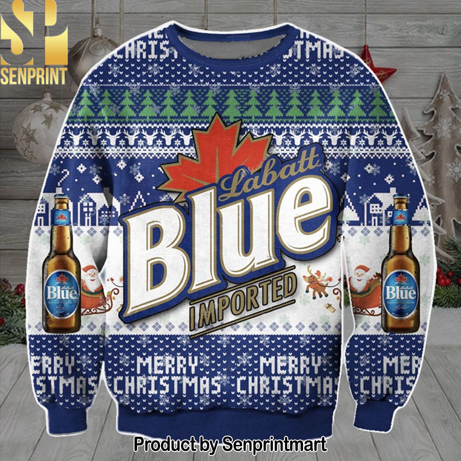 Blue Imported Ugly Christmas Holiday Sweater